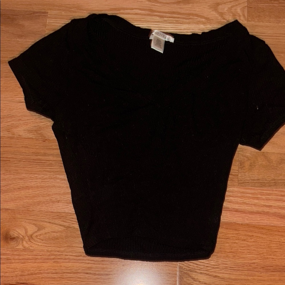 Bozzolo Black Fitted Short Sleeve V-Neck T-Shirt